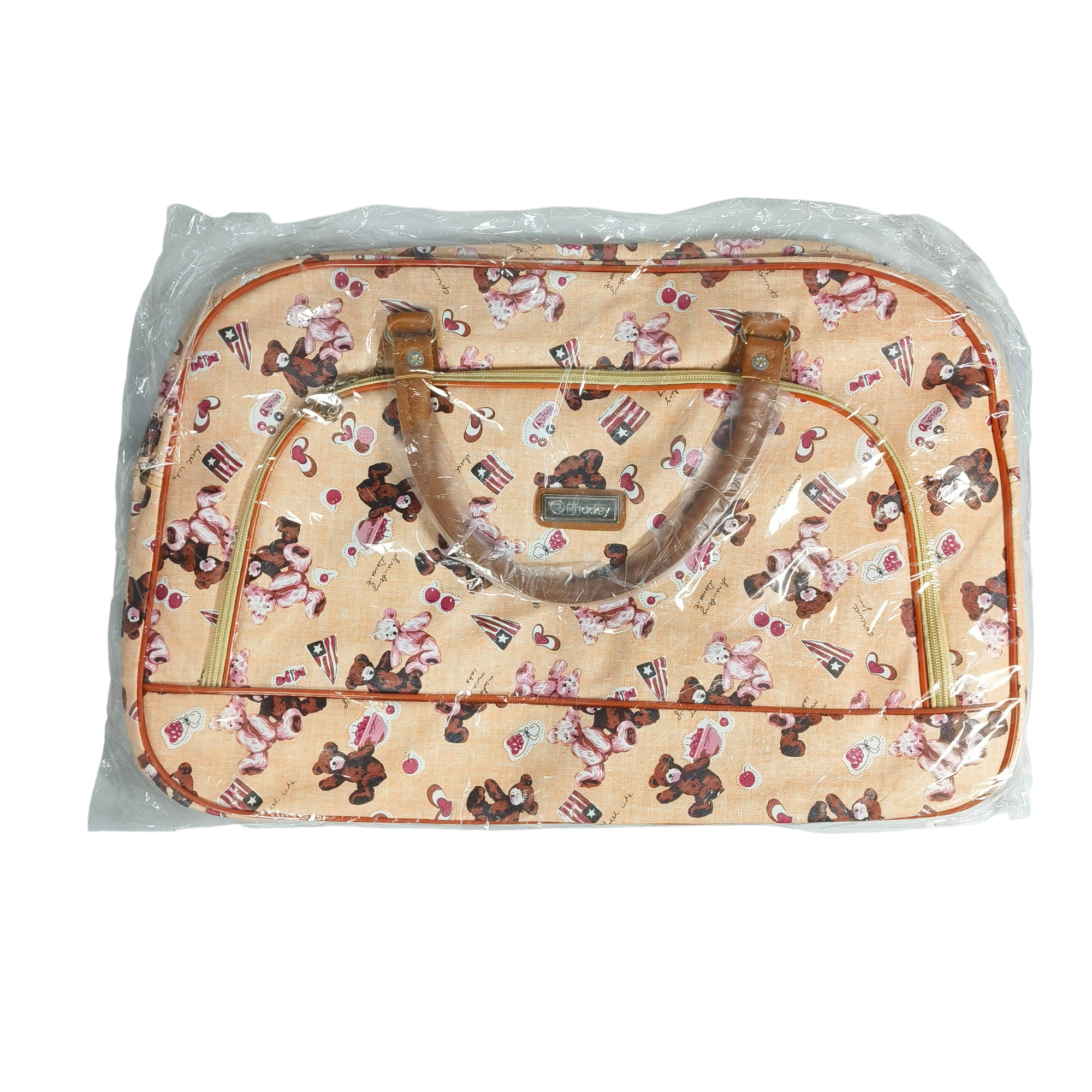 Gambar produk Rhodey RAIMIQI SEMOR Tas Jinjing Duffle Bag PU Leather Unisex 20 Inch Beige Bear - CB001