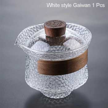 TCFOS Mangkok Gaiwan Chinese Tea Bowl Infuser Kaca Borosilikat 230ml - TF180