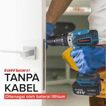 Gambar produk Taffware Bor Listrik Cordless Brushless 1350RPM 21V - LB176