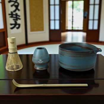 One Two Cups Set Mangkuk Teh Matcha Tea Chasen Chawan 4in1 - MYV16D