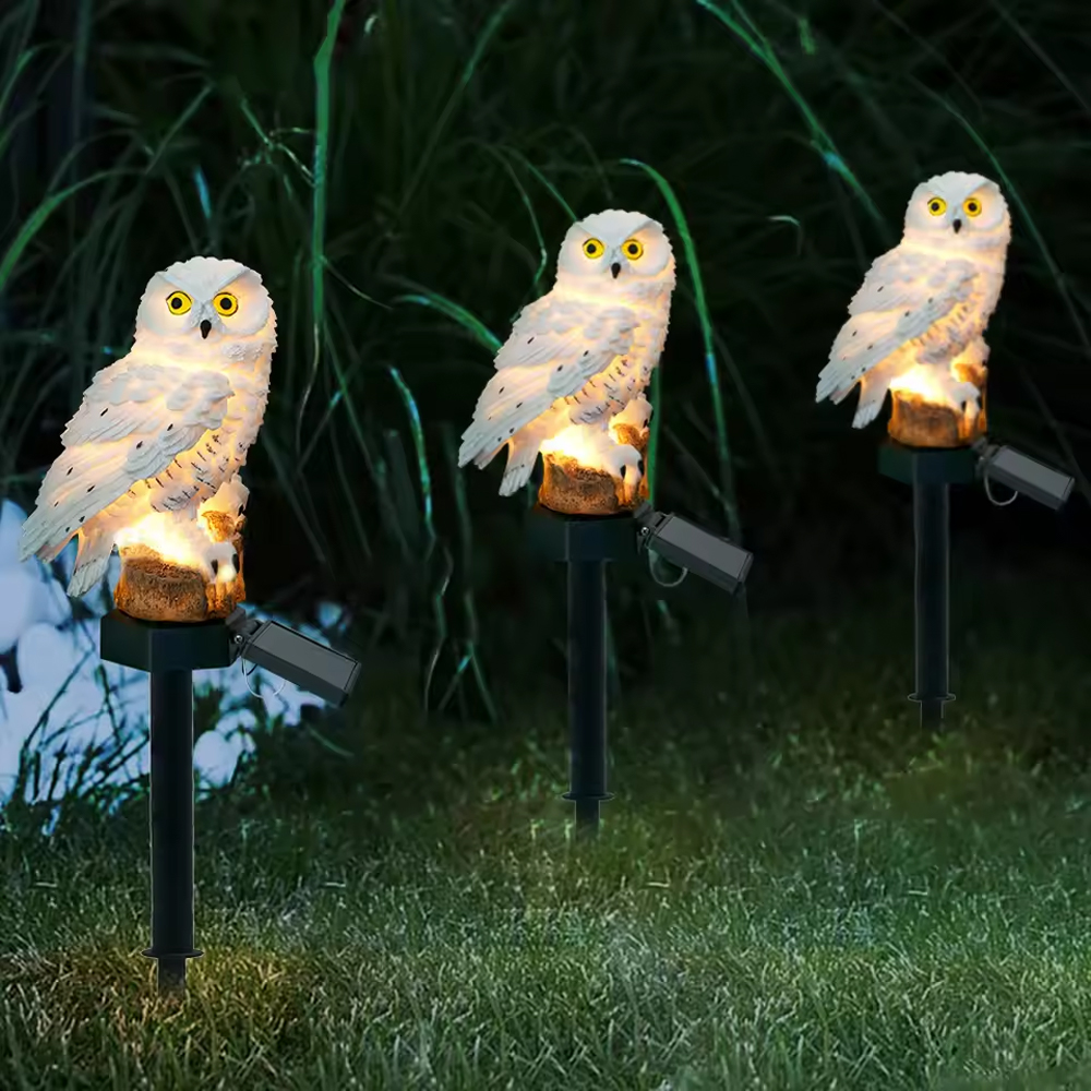 Gambar produk OOBEST Lampu Taman Hias Burung Hantu Waterproof Solar Panel Warm White - SG15S