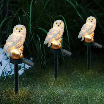 Gambar produk OOBEST Lampu Taman Hias Burung Hantu Waterproof Solar Panel Warm White - SG15S