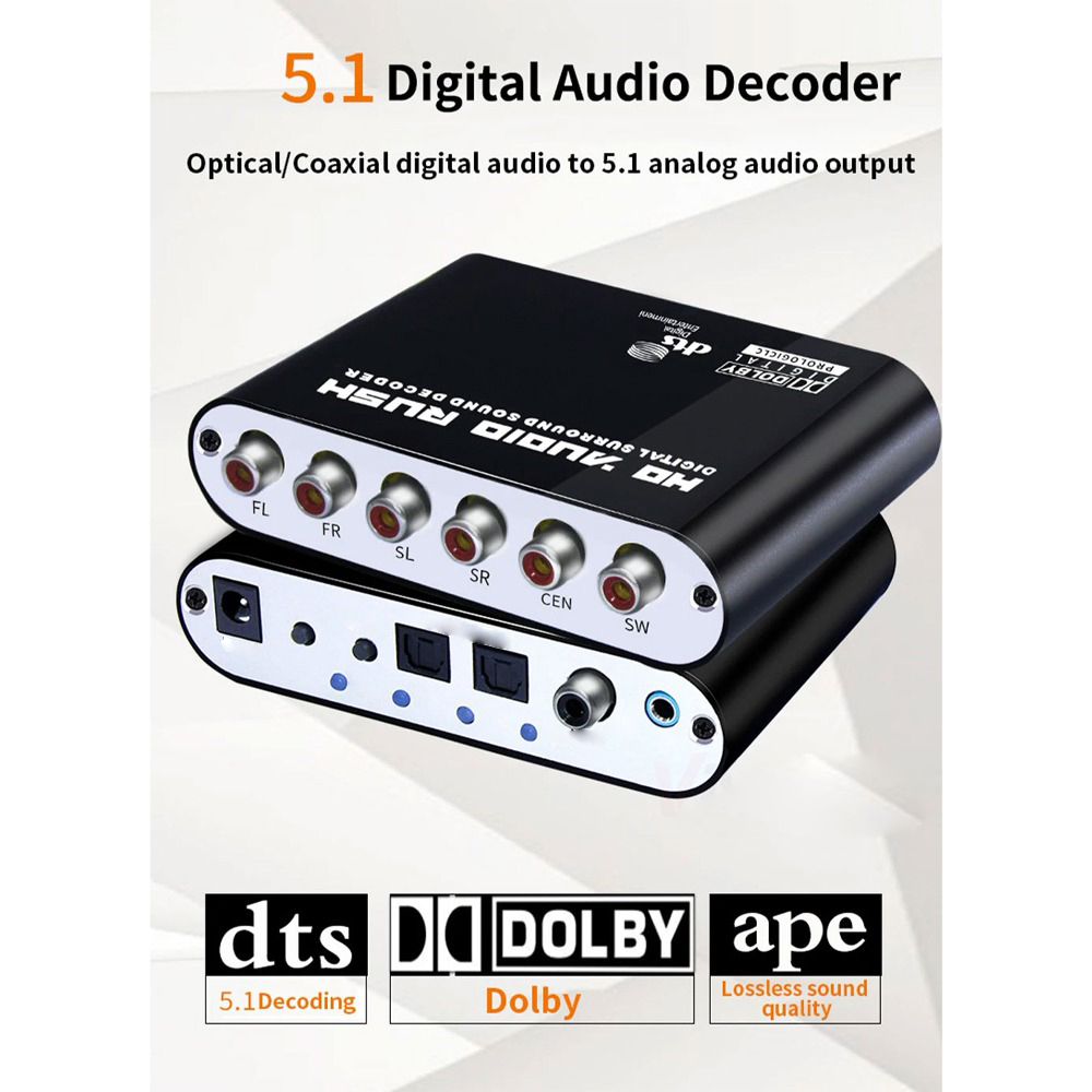 Gambar produk Digital Surround Decoder to Active Speaker 5.1 Converter DTS Dolby AC3 - HD51-A
