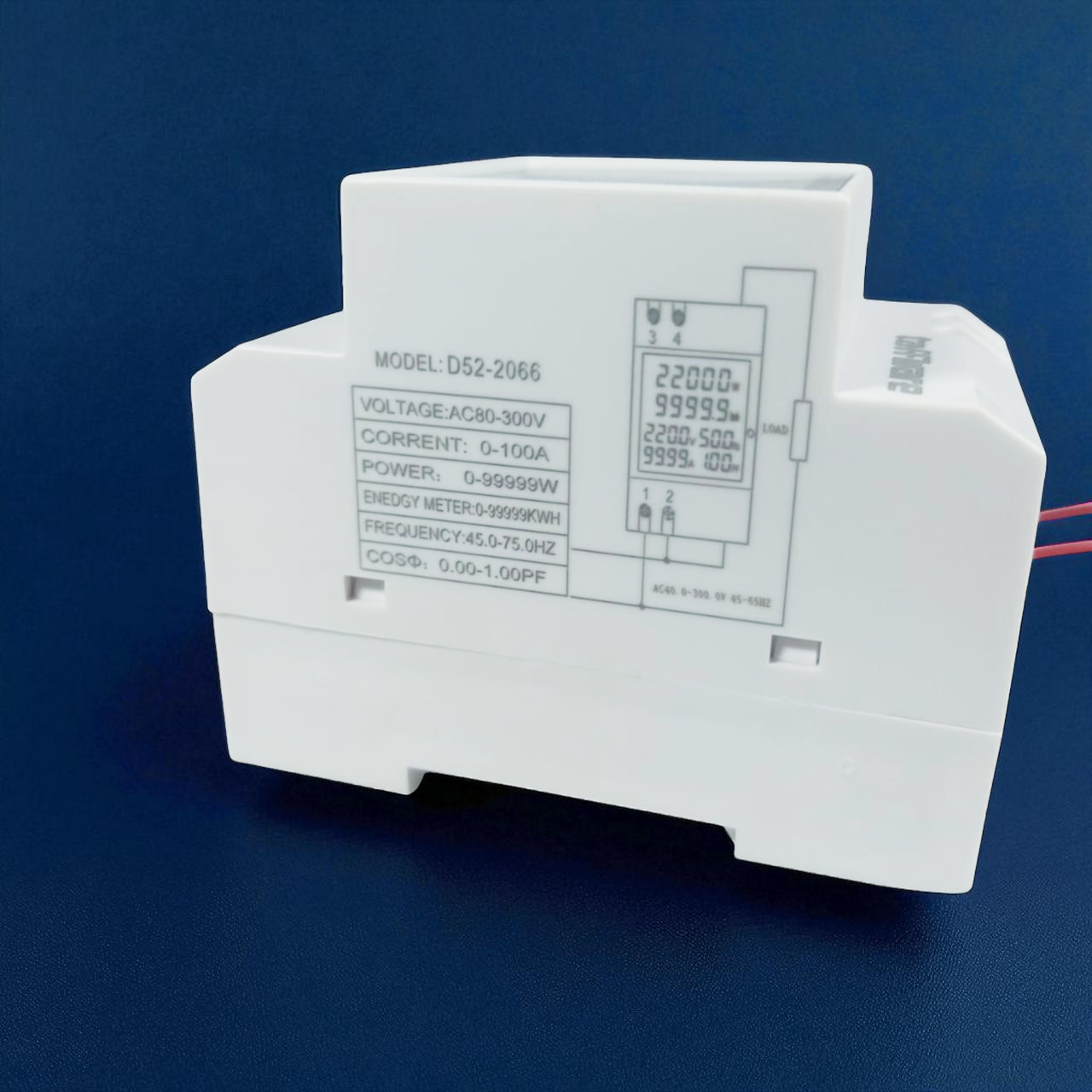 Gambar produk Taffware Meteran Listrik Digital Display Din Rail Single 300V - D52-2066