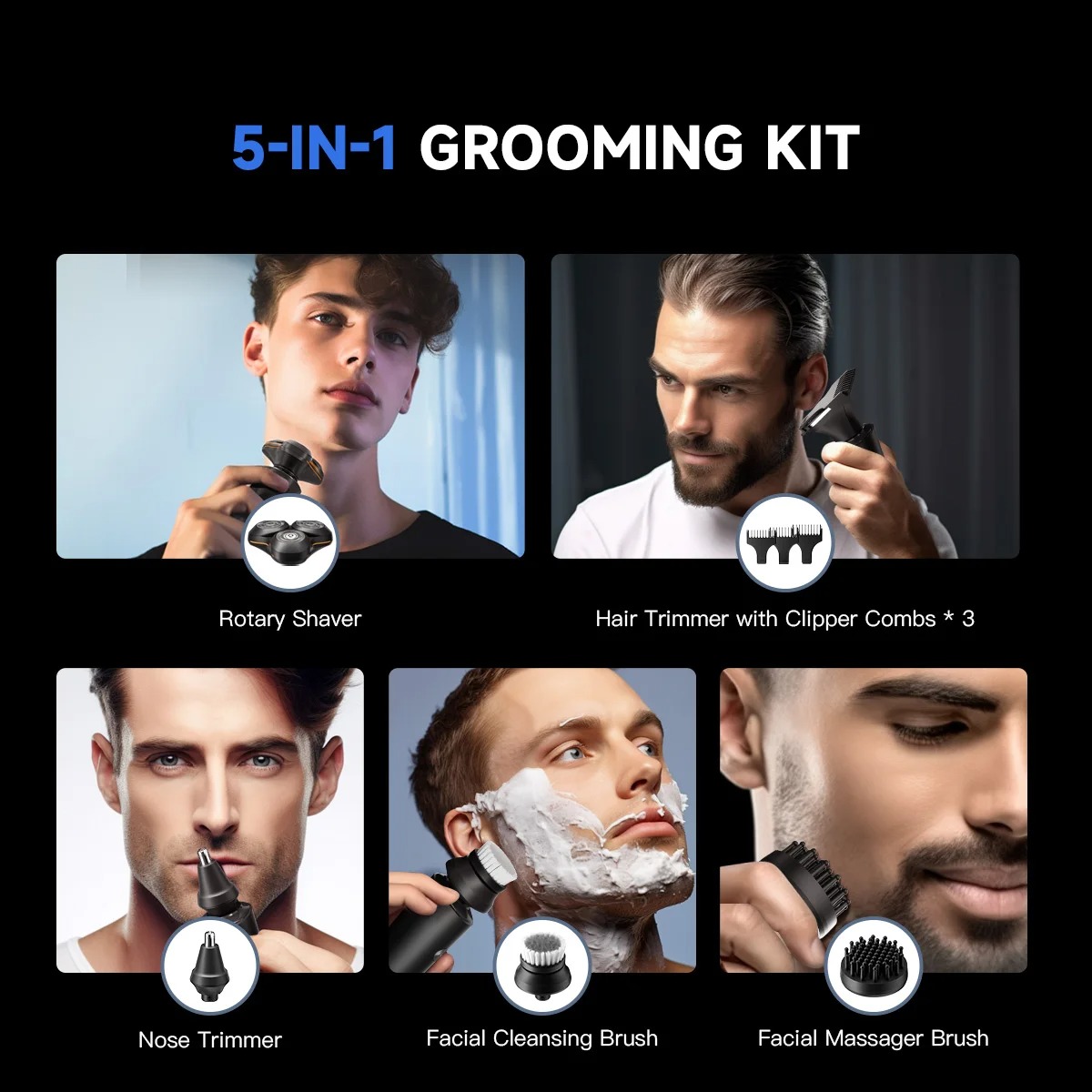 Gambar produk ENCHEN Alat Cukur Elektrik 5in1 3D Magnetic Electric Shaver Waterproof - X8S-C
