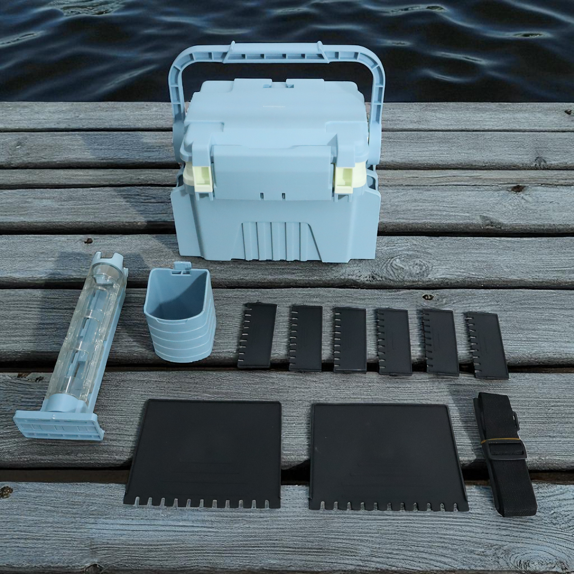 Gambar produk TaffSPORT Kotak Perkakas Pancing Fishing Tackle Box with Rod Holder 6L - JF-30