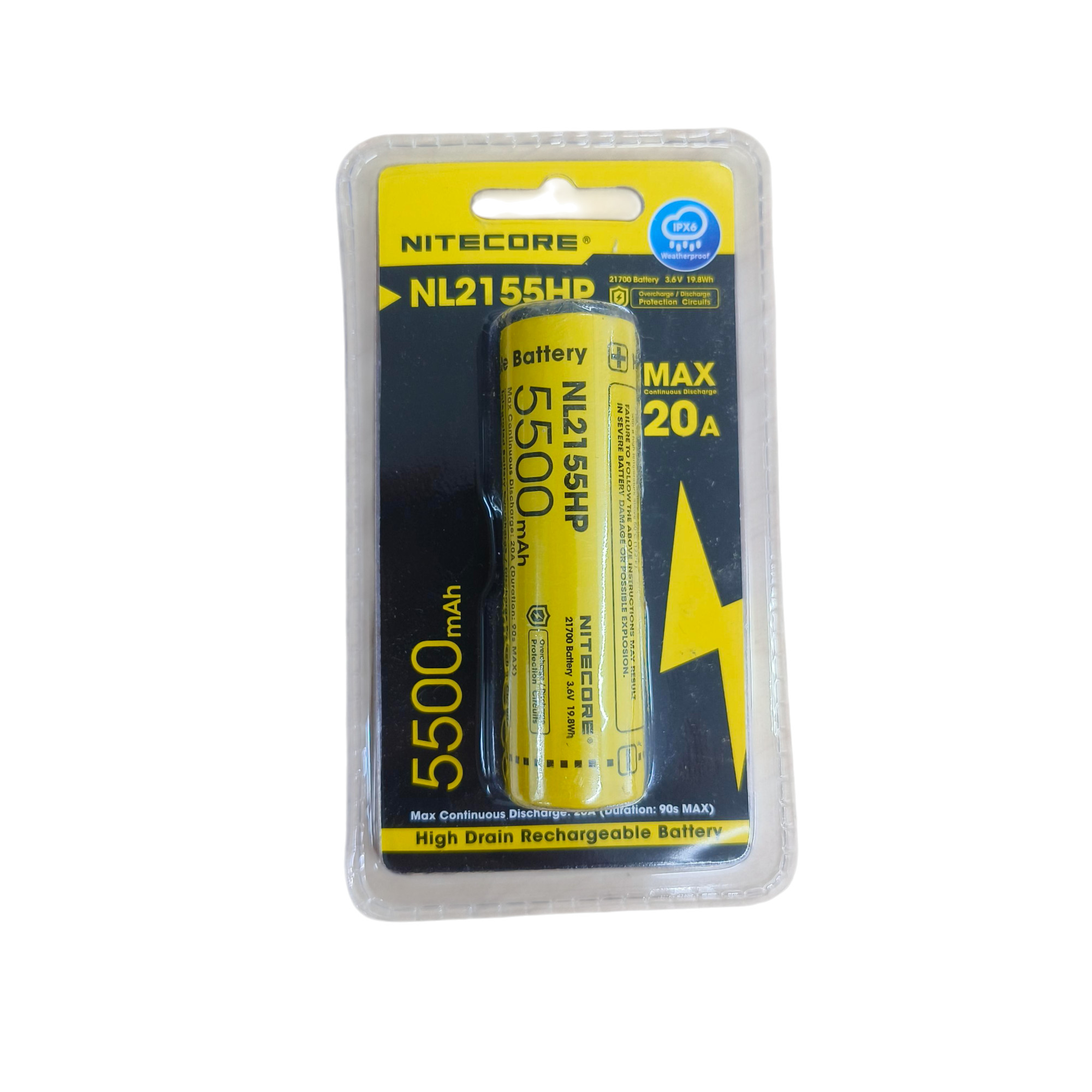 Gambar produk NITECORE Baterai 21700 High Performance Battery 20A 5500mAh IPX6 - NL2155HP