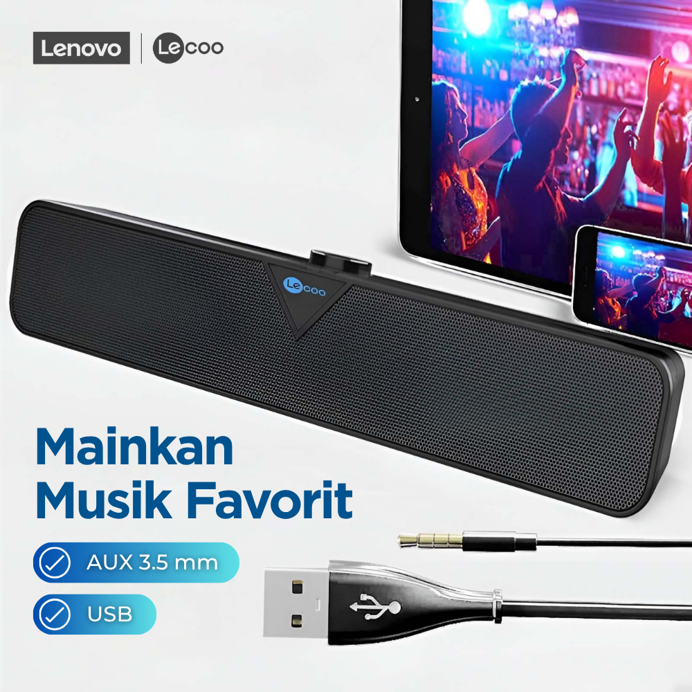 Gambar produk Lenovo Lecoo Soundbar Active Speaker Dynamic Sound 6W Versi Bluetooth - DS102