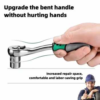 Gambar produk NIUXIANG Set Kunci Shock Ratchet Wrench 1/4 Handle Drive CR-V 29 PCS - TK-8152