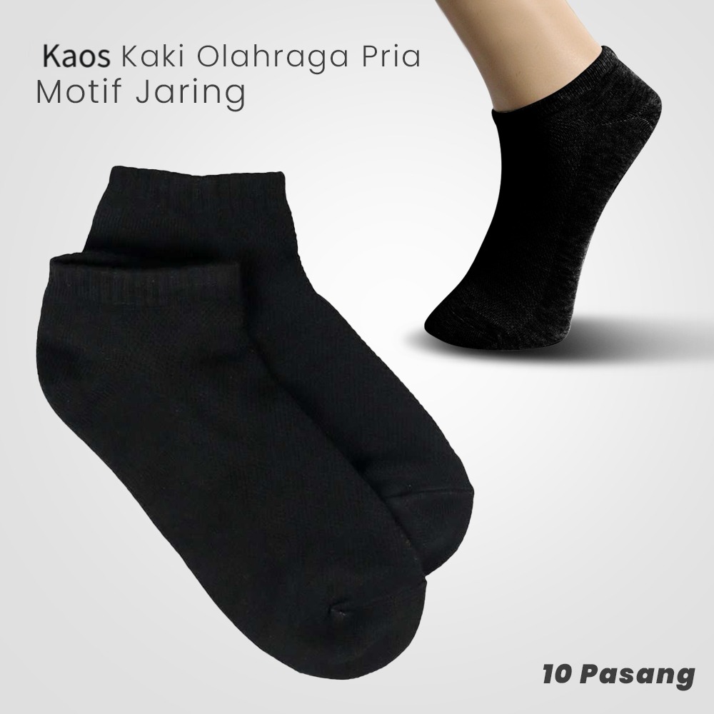 Gambar produk Kaos Kaki Olahraga Pria Motif Jaring 10 Pair