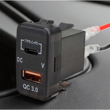 Gambar produk WAIMEI Car Charger Mobil PD QC 3.0 LED USB Type C Port DC Plug 12V - W30