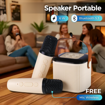 EGOLDEN Speaker Bluetooth Karaoke Portable with 2 Microphone 6W - Y1