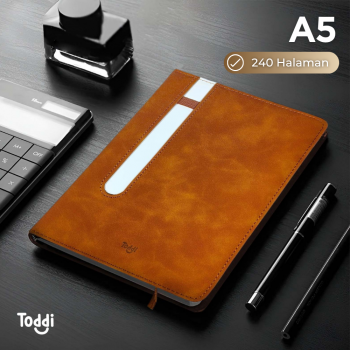 Toddi Buku Jurnal Hardcover Notebook Diary 80 GSM 240 Halaman A5 - TD158