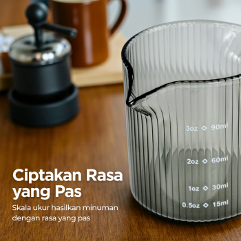 Gambar produk KESOTO Gelas Takar Kopi Espresso Shot Measuring Cup Double Spout 90ml - KS65