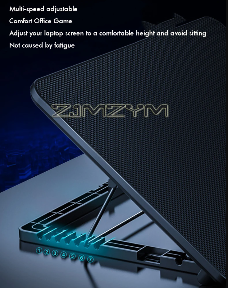 Gambar produk ZJMZYM Cooling Pad Laptop Gaming Kipas Pendingin 8 Fan 15.6 Inch - LG2010