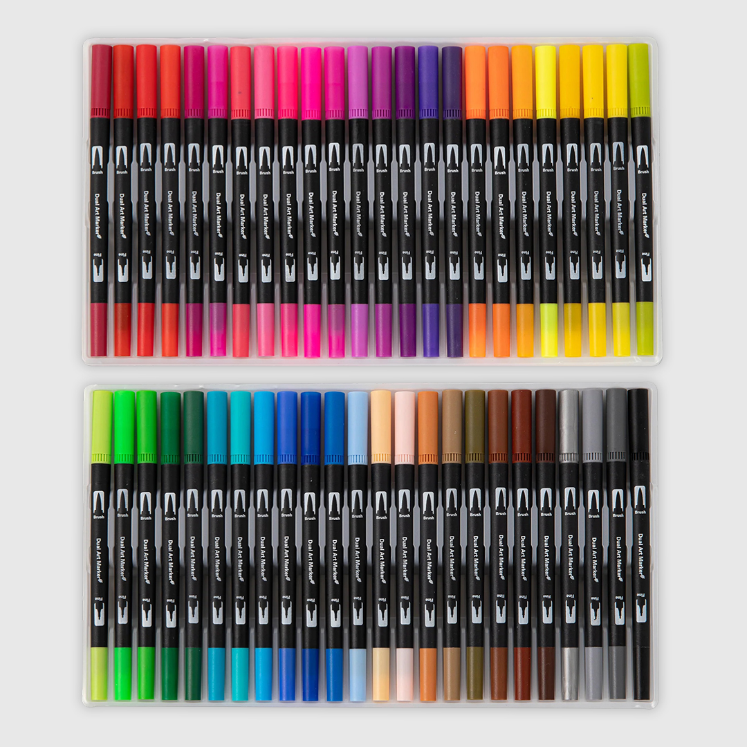 Gambar produk Kolorowy Spidol Double Head Drawing Pen Fine Art Watercolor Set 48 Color - MKB