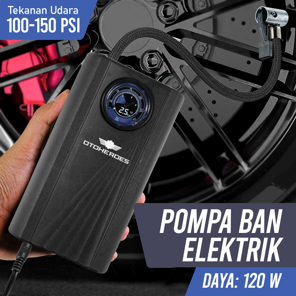 Gambar produk OTOHEROES Pompa Ban Elektrik Wired Tire Inflator 120W Wired Version - SCK619-1