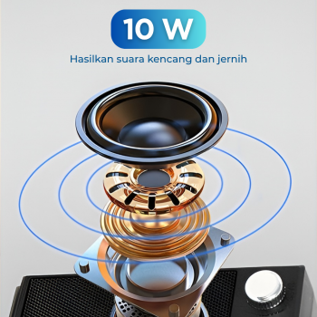 Gambar produk MUWIND Speaker Bluetooth Karaoke Portable RGB with 2 Wireless 10W - WJ-A837