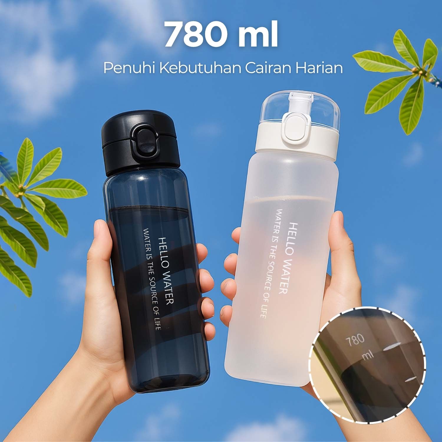 Gambar produk POHAN Botol Minum Plastik Sport Water Bottle 780ml - JY0012