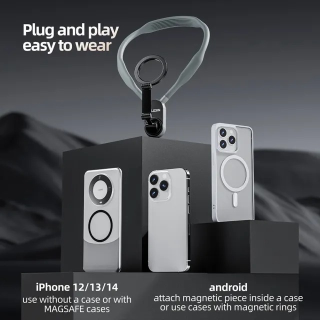 Gambar produk TELESIN Strap Kalung Smartphone Magnetic Neck Holder Mount Magsafe - MNM-001-B