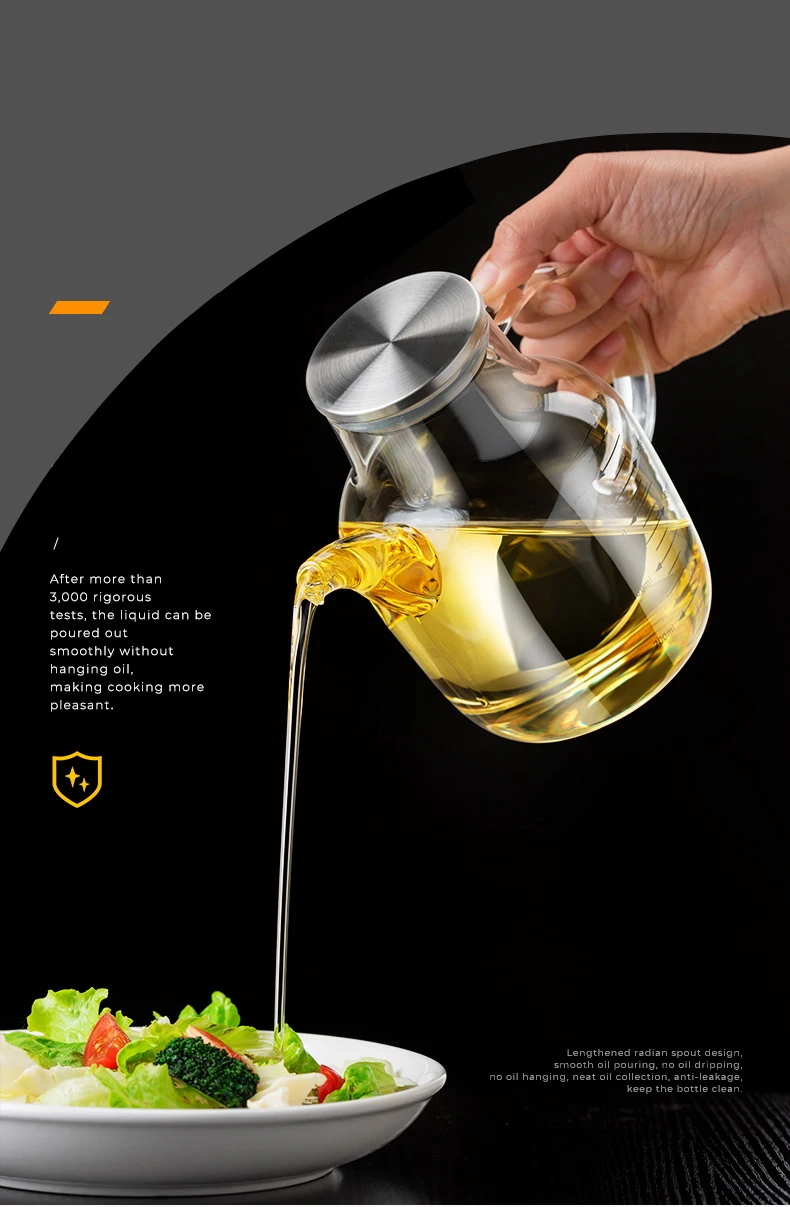 Gambar produk FMA Botol Minyak Borosilicate Glass Oil Pot Leakproof Heat-Resistant 900ml - FM-2PL