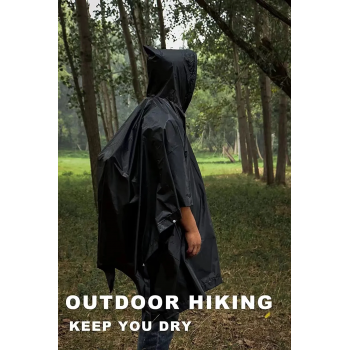 Gambar produk RAINNO Jas Hujan 3 In 1 Outdoor Military Raincoat Poncho Polyester - R3