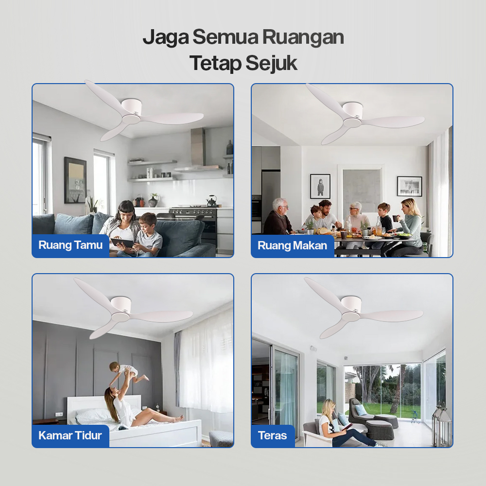 Gambar produk SOVE Kipas Angin Gantung Plafon Ceiling Fan 52 Inch - FS2007