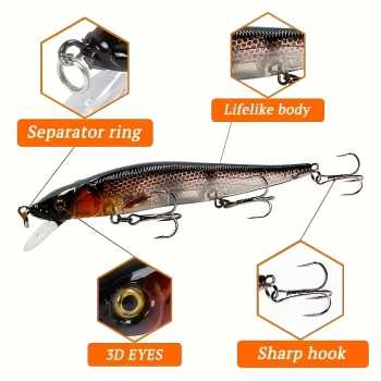 Gambar produk KAAP Umpan Pancing Ikan Carp Crankbait Minnow Lure 113mm A - A0152