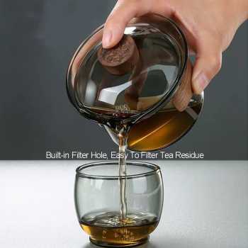 Gambar produk TCFOS Mangkok Gaiwan Chinese Tea Bowl Infuser Kaca Borosilikat 230ml - TF180