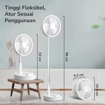 Gambar produk ZK Kipas Angin Standing Portable Retractable Folding Fan 7200mAh - ZK-20321