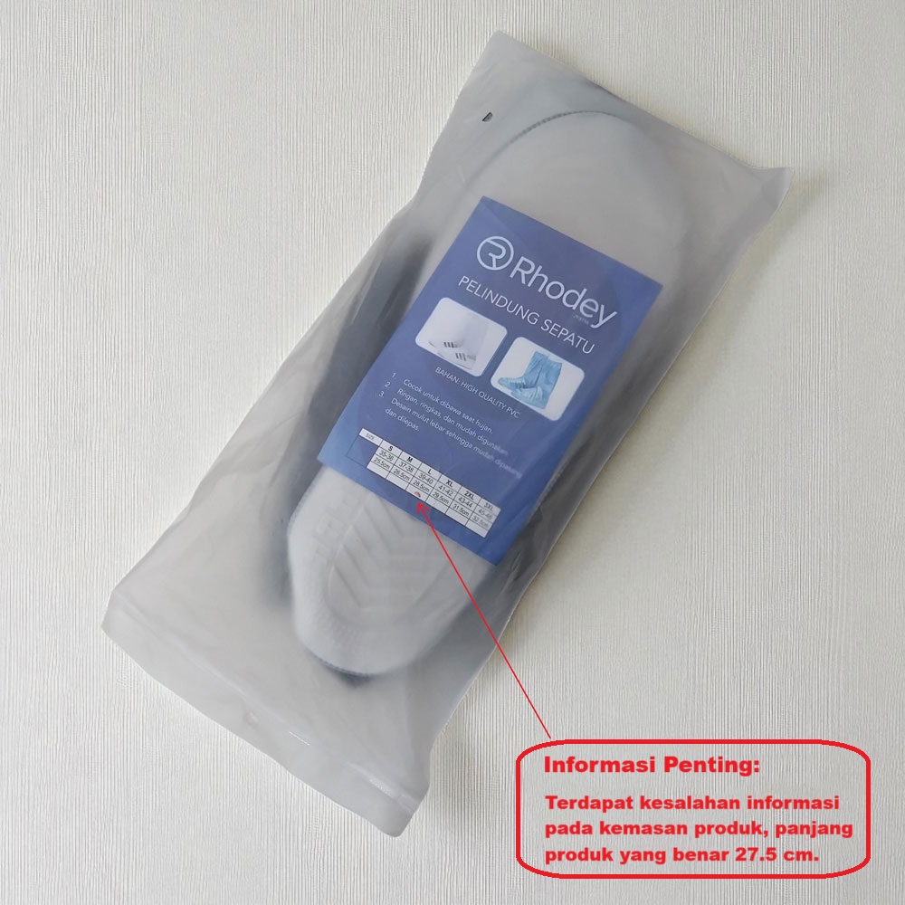 Gambar produk Rhodey Cover Pelindung Sepatu Anti Air Shoes PVC with Zipper Size L - JY-819A