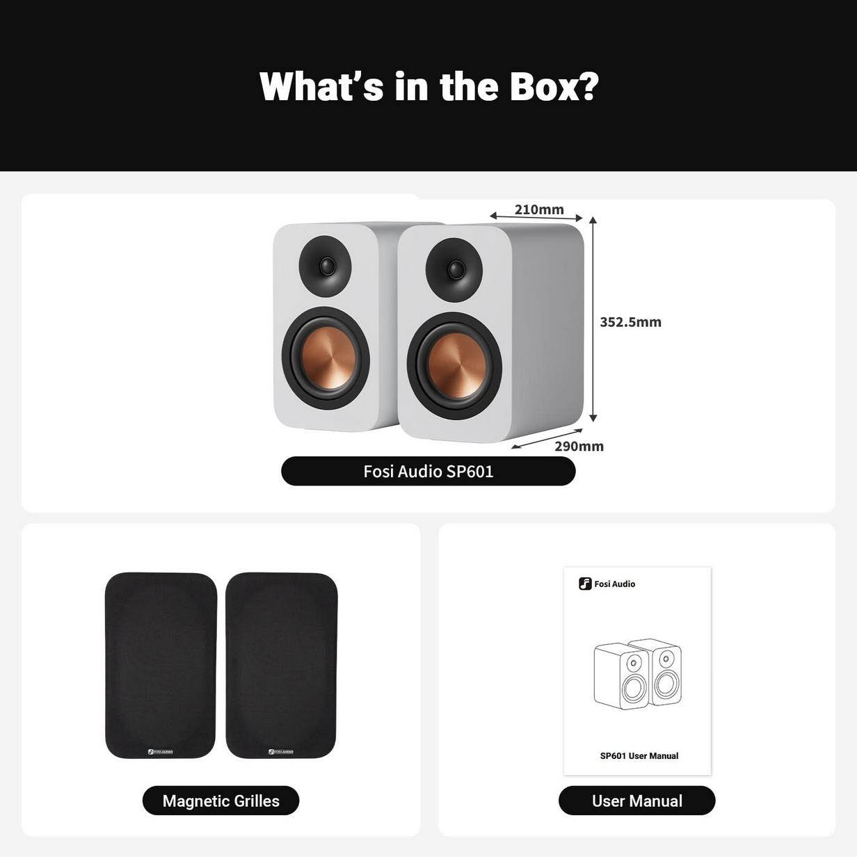 Gambar produk Fosi Audio Passive Bookshelf Speaker 2 Way 6.5 Inch Woofers Inch HiFi - SP601