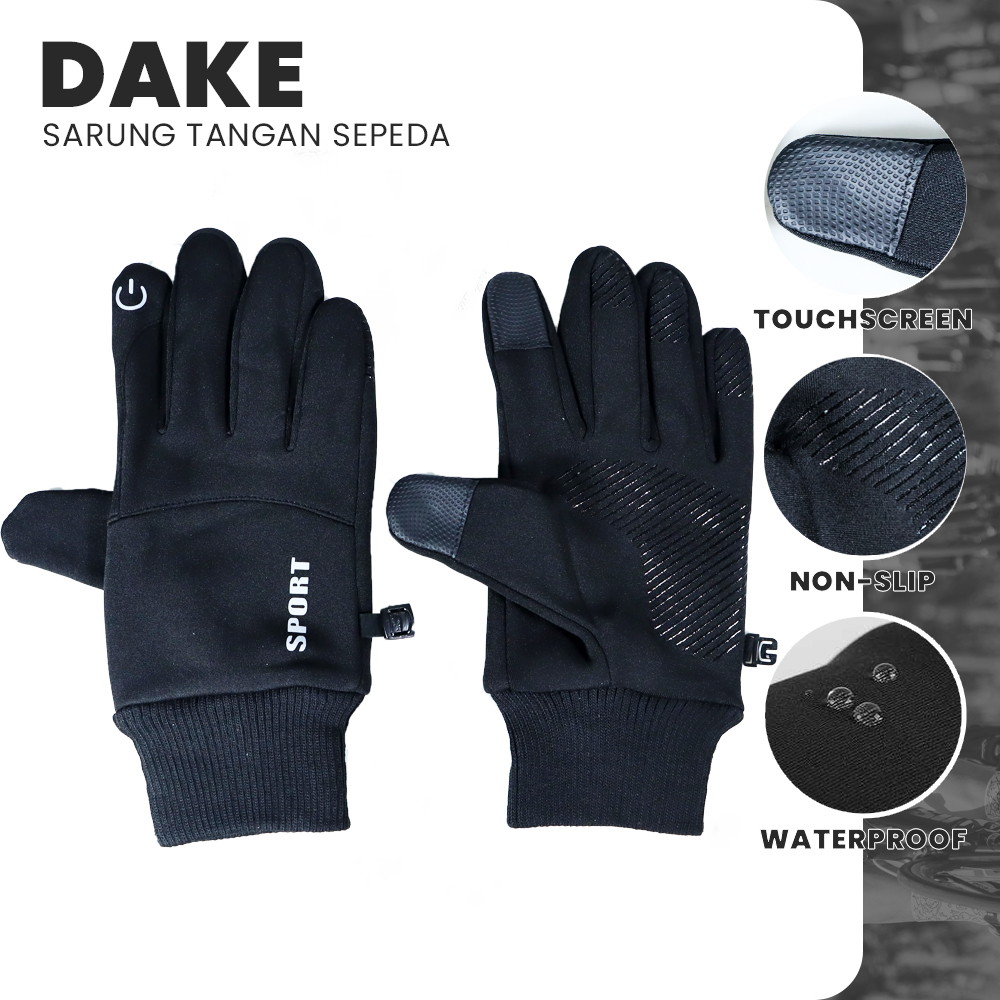 Gambar produk DAKE Sarung Tangan Sepeda Winter Waterproof Cycling Gloves XL - KG079