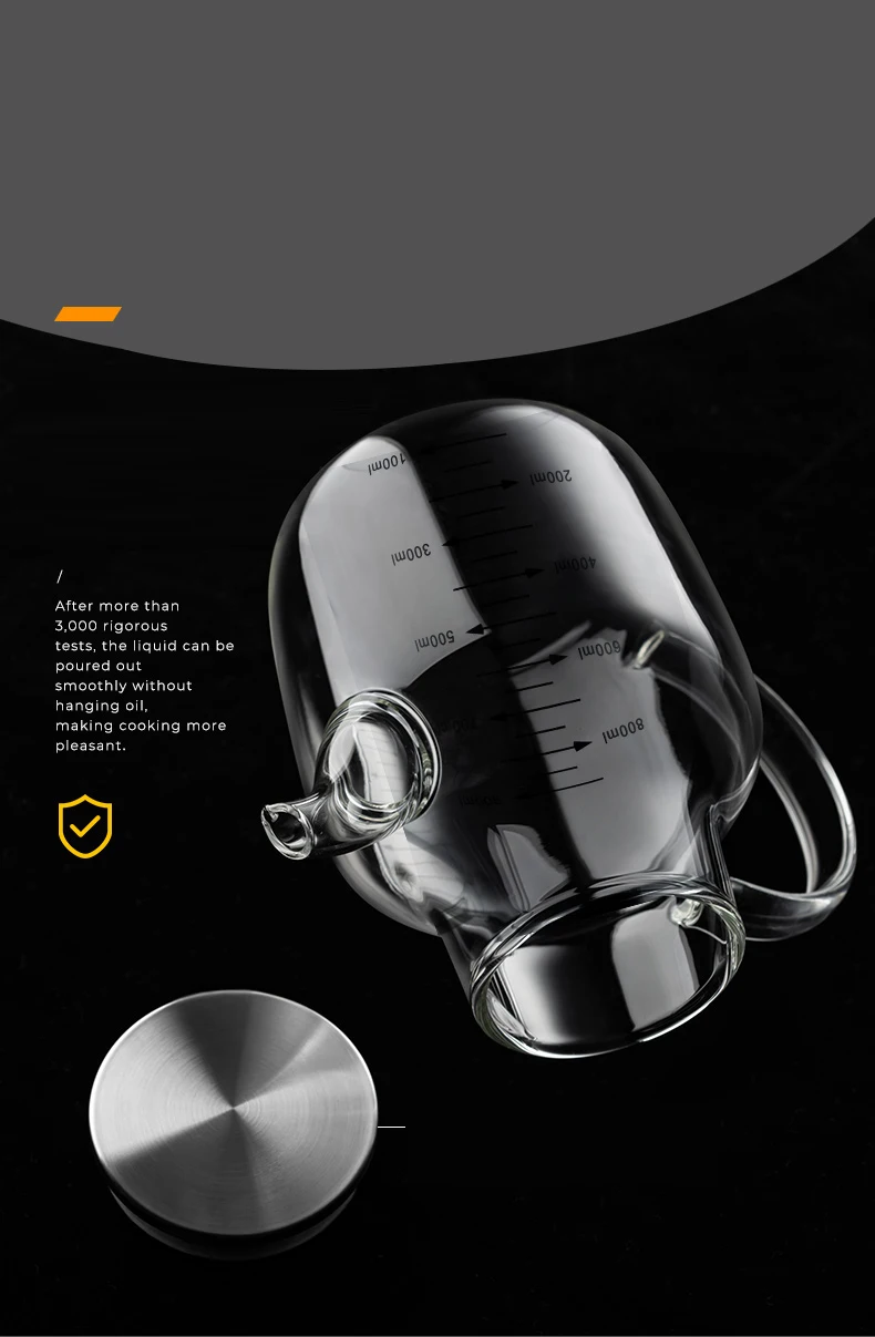 Gambar produk FMA Botol Minyak Borosilicate Glass Oil Pot Leakproof Heat-Resistant 900ml - FM-2PL