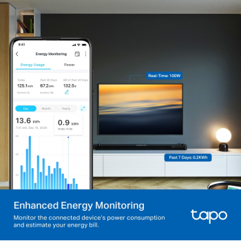 Gambar produk TP-link Tapo Mini Smart Wi-Fi Socket Energy Monitoring 1PCS - P115