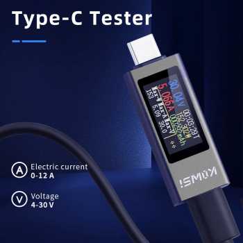 KOWSI Voltmeter Ammeter Type C Digital Display OLED 30V 12A 360W - KWS-2302C
