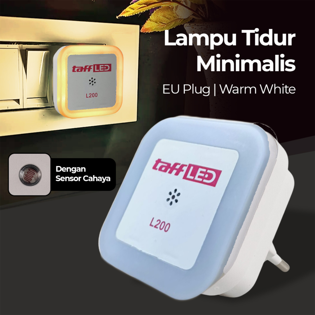 Gambar produk TaffLED Lampu Tidur Minimalis EU Plug Sensor Cahaya Warm White 0.5W - L200