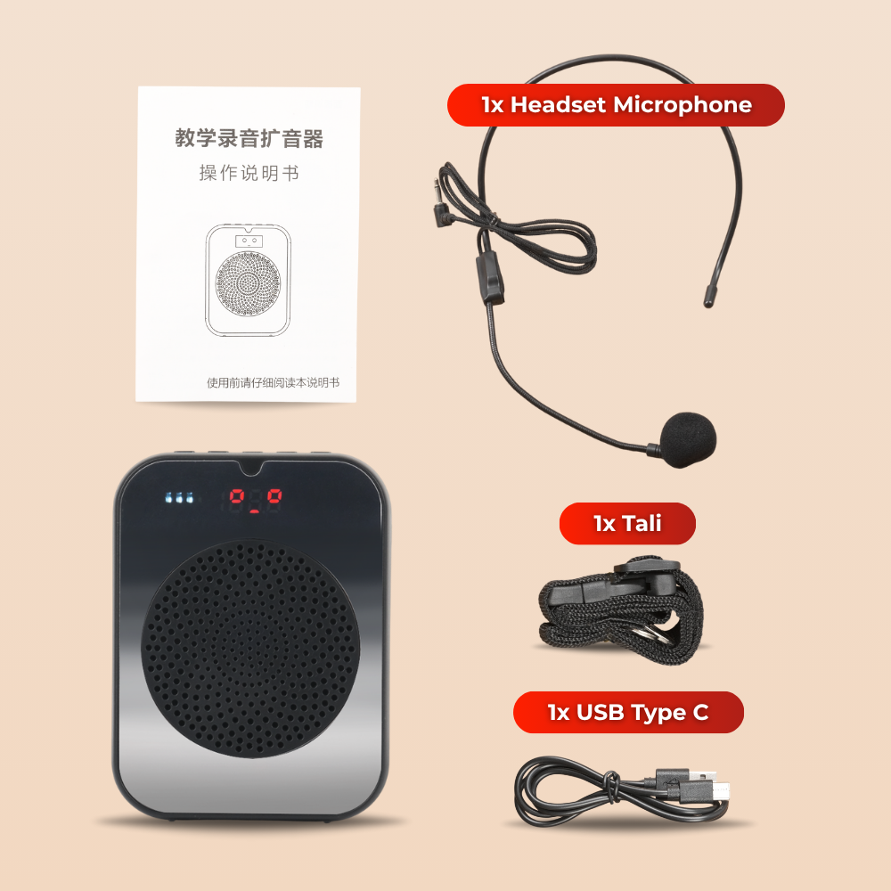 Gambar produk SOAIY Speaker Pinggang Bluetooth Voice Amplifier LED Wired 8W - H6