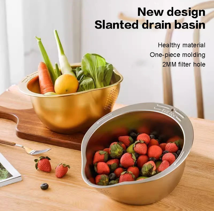 Gambar produk WONDER Pencuci Beras Rice Washer Strainer Bowl Stainless Steel - WD2