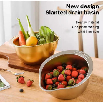 Gambar produk WONDER Pencuci Beras Rice Washer Strainer Bowl Stainless Steel - WD2
