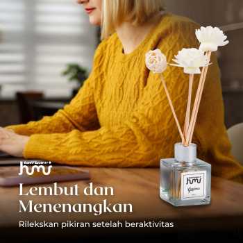 Gambar produk Taffware HUMI Pengharum Ruangan Reed Diffuser with Rattan Sticks 50ml Gardenia - DF-099