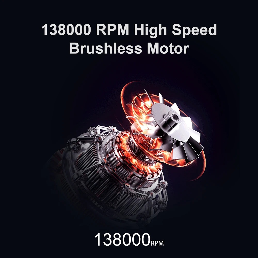 Gambar produk PINTUDY Air Duster Blower Mini Turbo Jet Fan 8000mAh 245W with Nozzle - C29