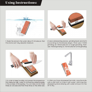 Gambar produk Chefic Batu Pengasah Pisau Knife Whetstone 400/1000 3000/8000 2PCS - CF413