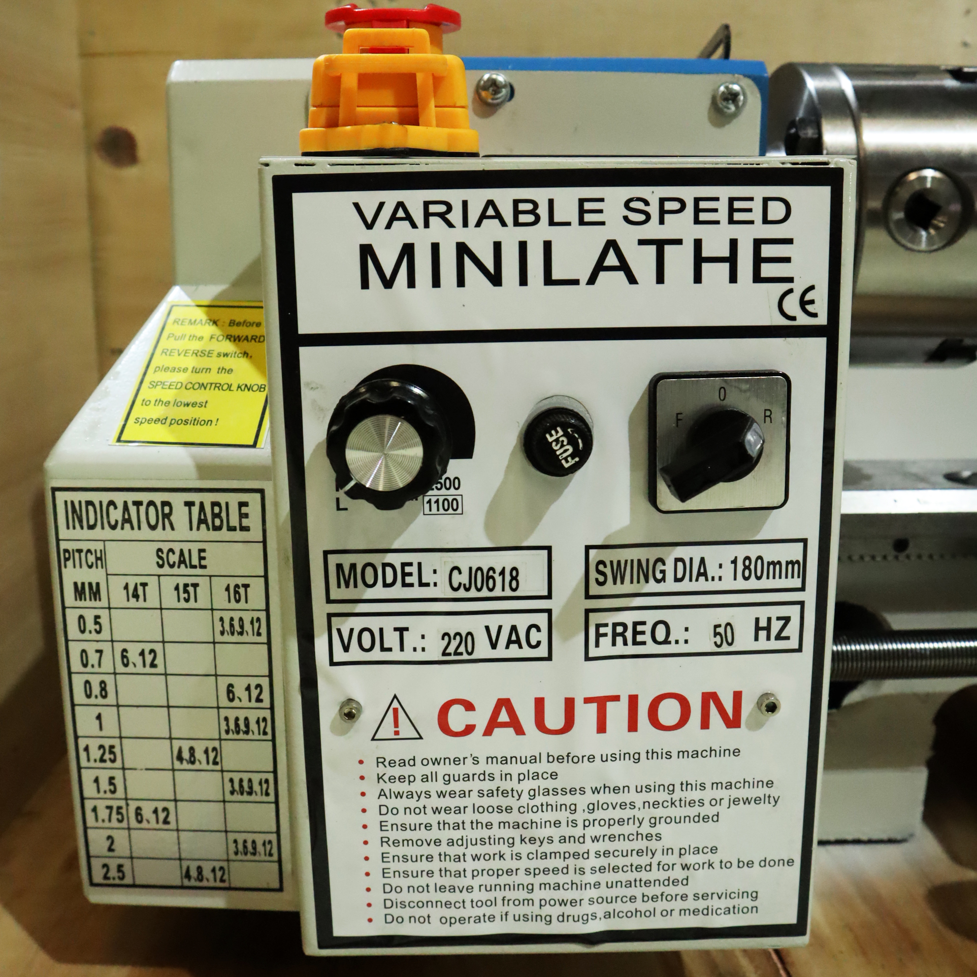 Gambar produk SANOU Mesin Bubut Mini Lathe Wood Metalworking 550W - CJ0618