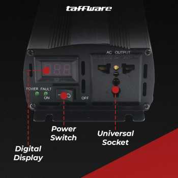 Gambar produk Taffware Power Inverter Mobil Pure Sine Wave DC 60V to AC 220V 1000W - NBQ1000W