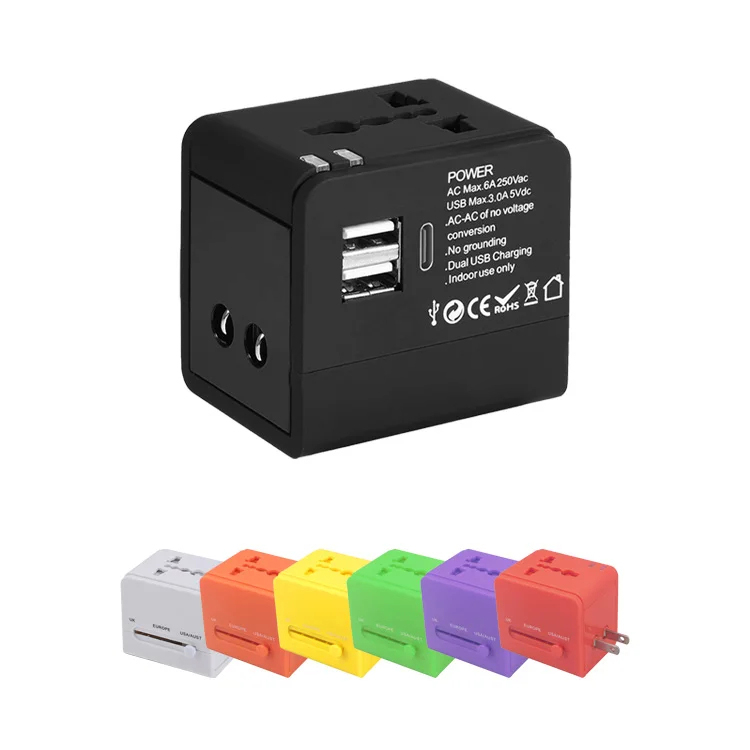 Gambar produk COKYI Travel Adaptor Universal Plug EU UK US/AUST 3.0A USB A USB C - ONB100-04