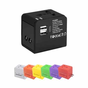 Gambar produk COKYI Travel Adaptor Universal Plug EU UK US/AUST 3.0A USB A USB C - ONB100-04