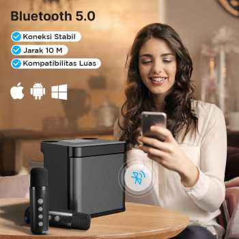 Gambar produk BAFOVY Speaker Bluetooth Karaoke Portable with 2 Microphone 10W - WJ-A826