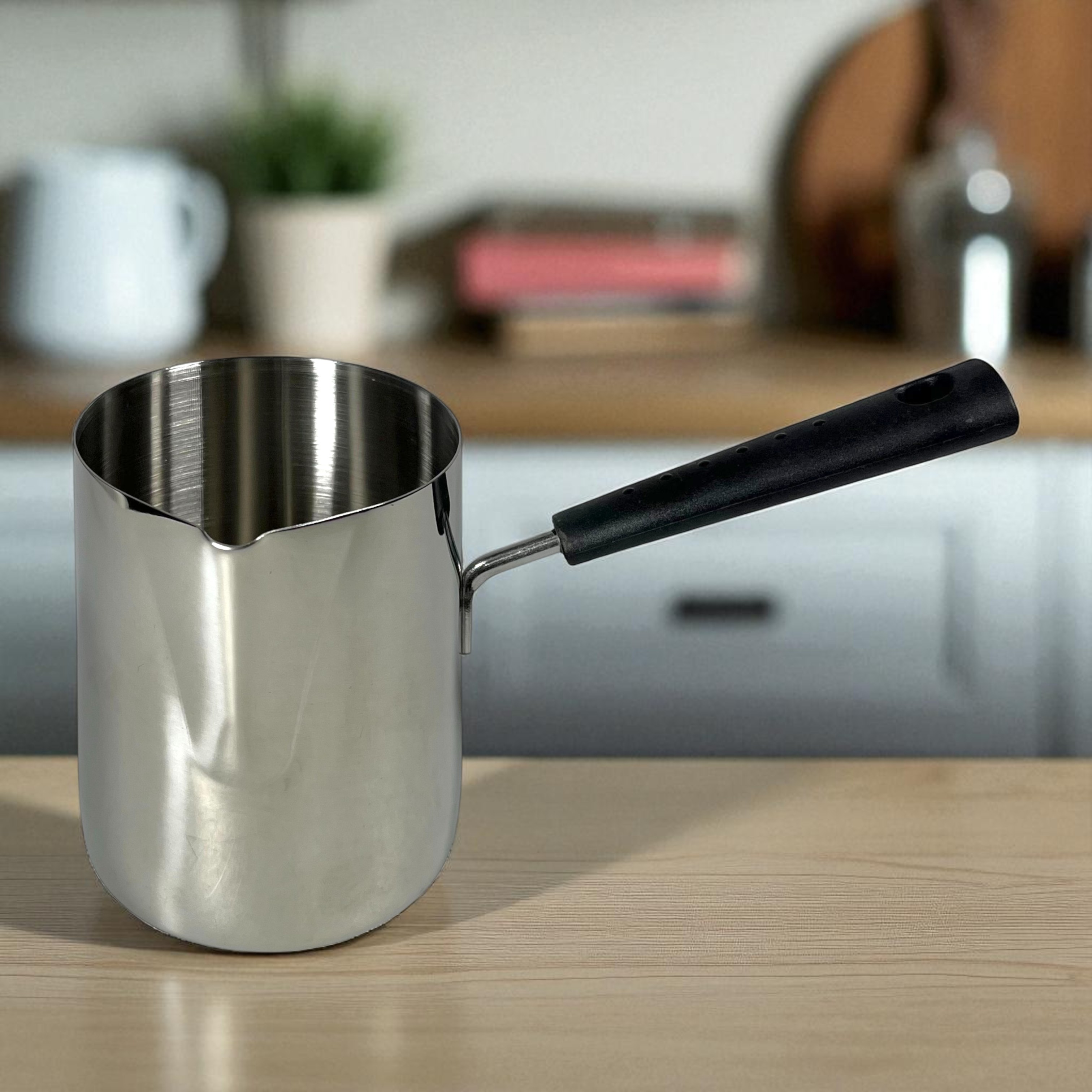Gambar produk DROHOEY Gelas Jug Melted Butter Coffee Pot Stainless Steel Long Handle 600ml - S07