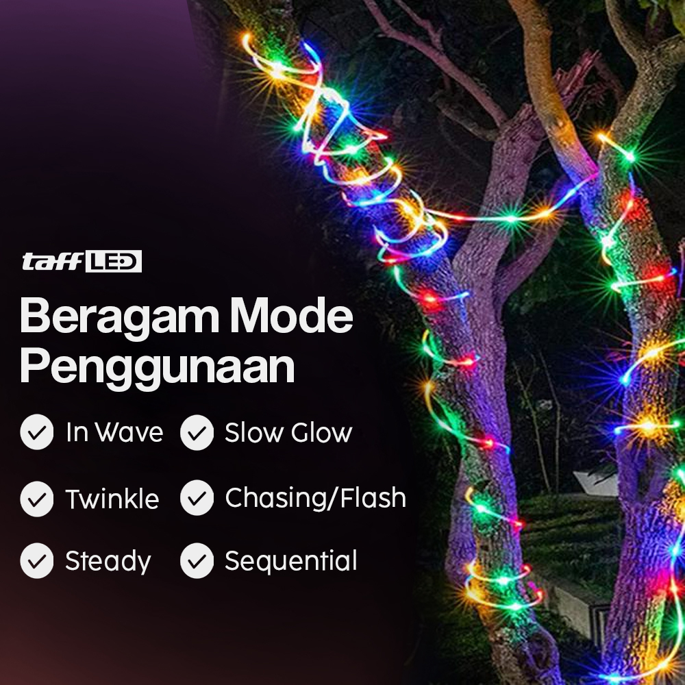 Gambar produk TaffLED Lampu Hias String Lights Solar Power Waterproof 100 LED RGB - YY-3210